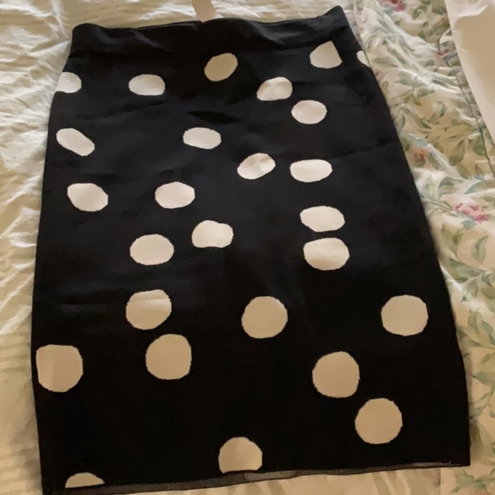 Polka Dot Black and White Skirt .. great for any season